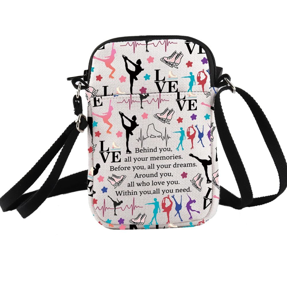 Live Love Skating Crossbody Bag Ice Skating Gifts Fure Skating Gifts Skate :D